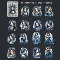 Stickers PET estilo gótico Goth Maiden (30 piezas)