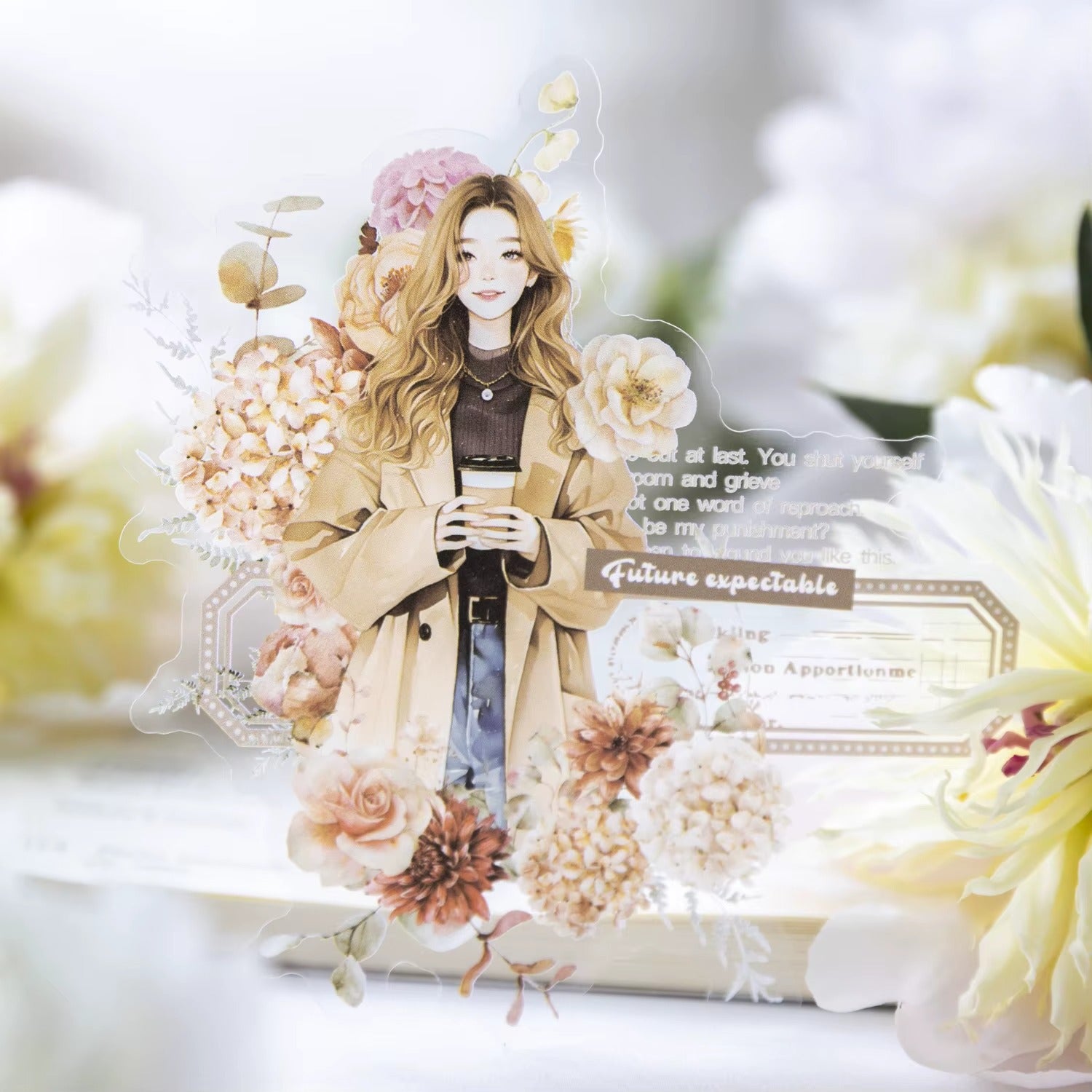 Stickers COFEE PET (The Romance of Flowers, 10 piezas)