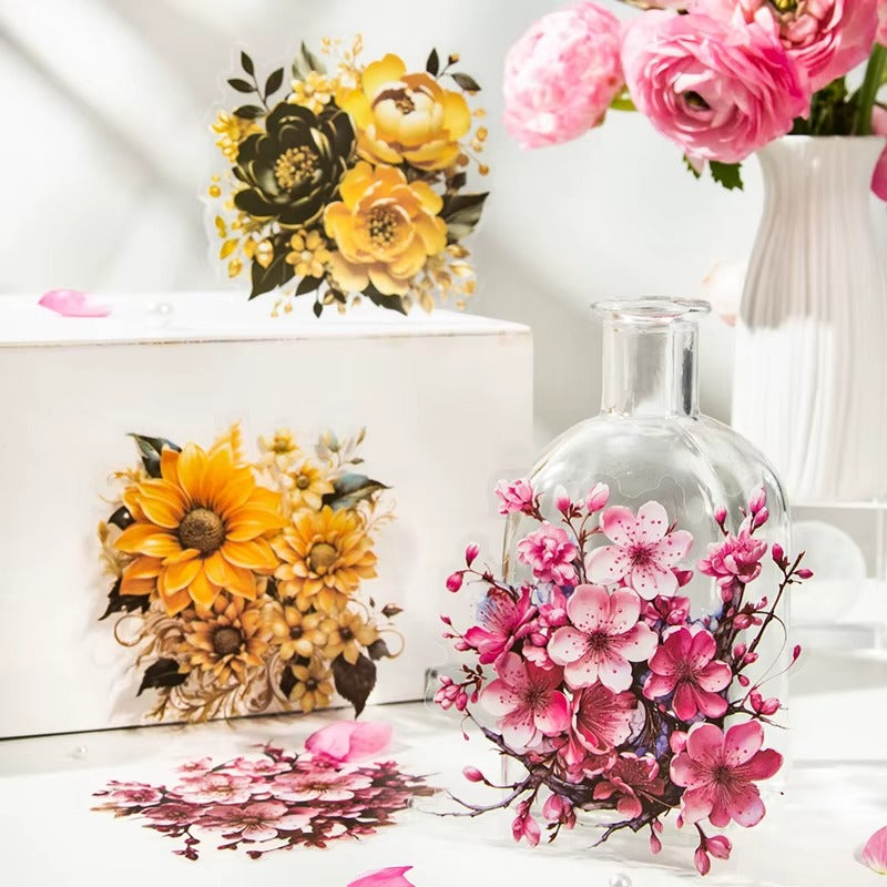 Stickers de flores PET (Flower Collection, 10 piezas)