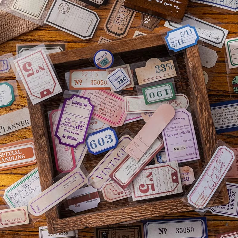 Rollo de stickers vintage (55 mm x 2 m)