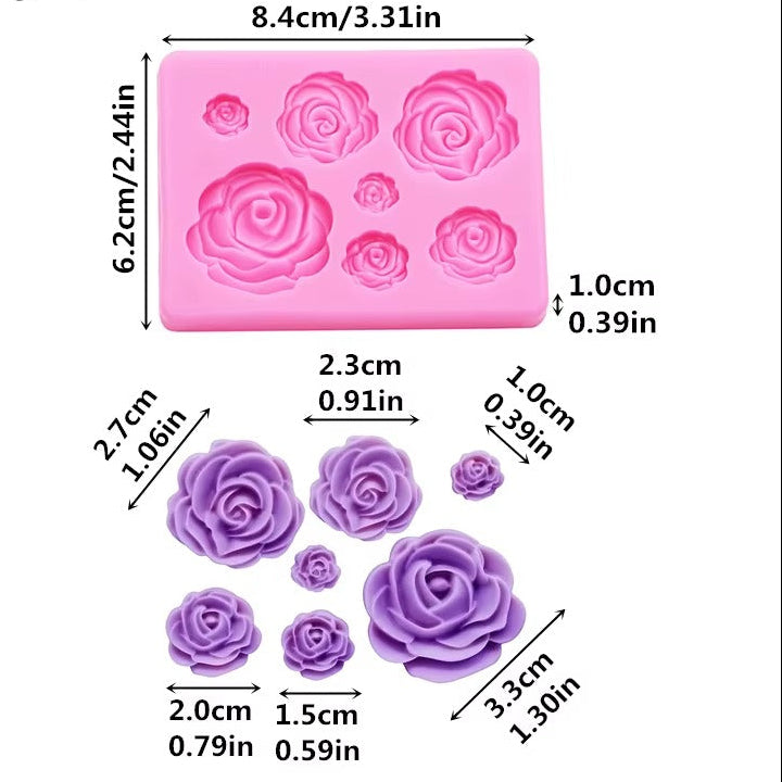 Molde de silicona flores rosas