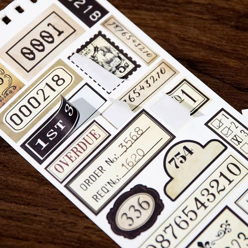 Libro de stickers etiquetas vintage