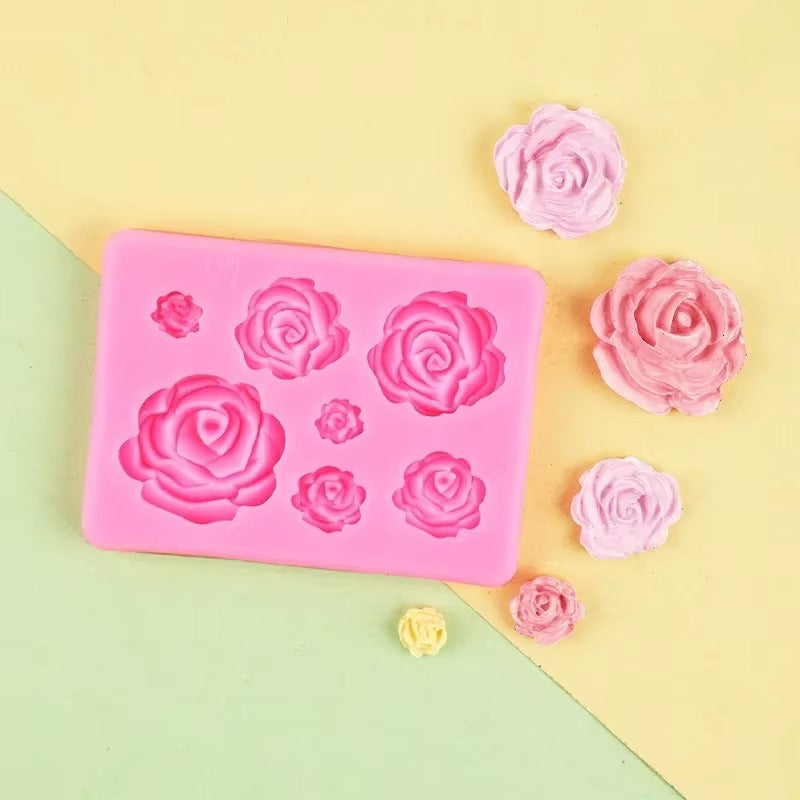 Molde de silicona flores rosas