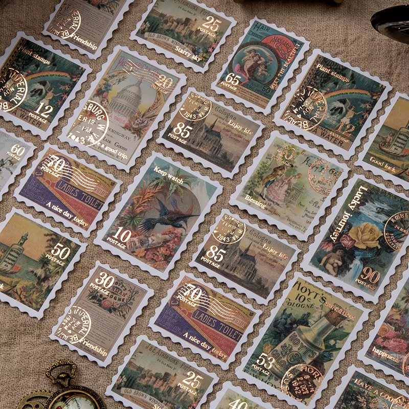 Stickers tipo estampillas Travel Collector (30 piezas)