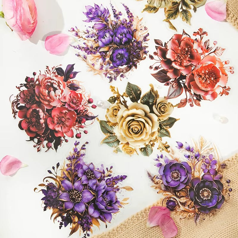 Stickers de flores PET (Flower Collection, 10 piezas)