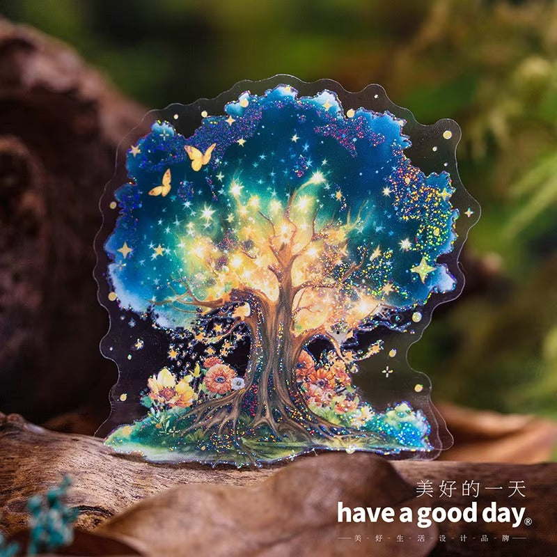 Stickers Starlight Forest PET 10 piezas (5 diseños x2)