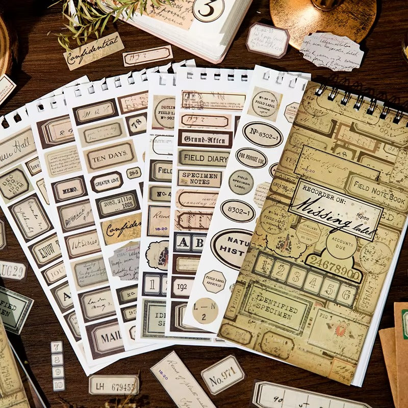 Libro de stickers etiquetas vintage