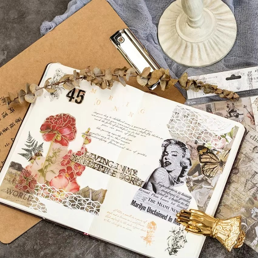 Kit de papeles y stickers Love and Freedom (15 piezas)