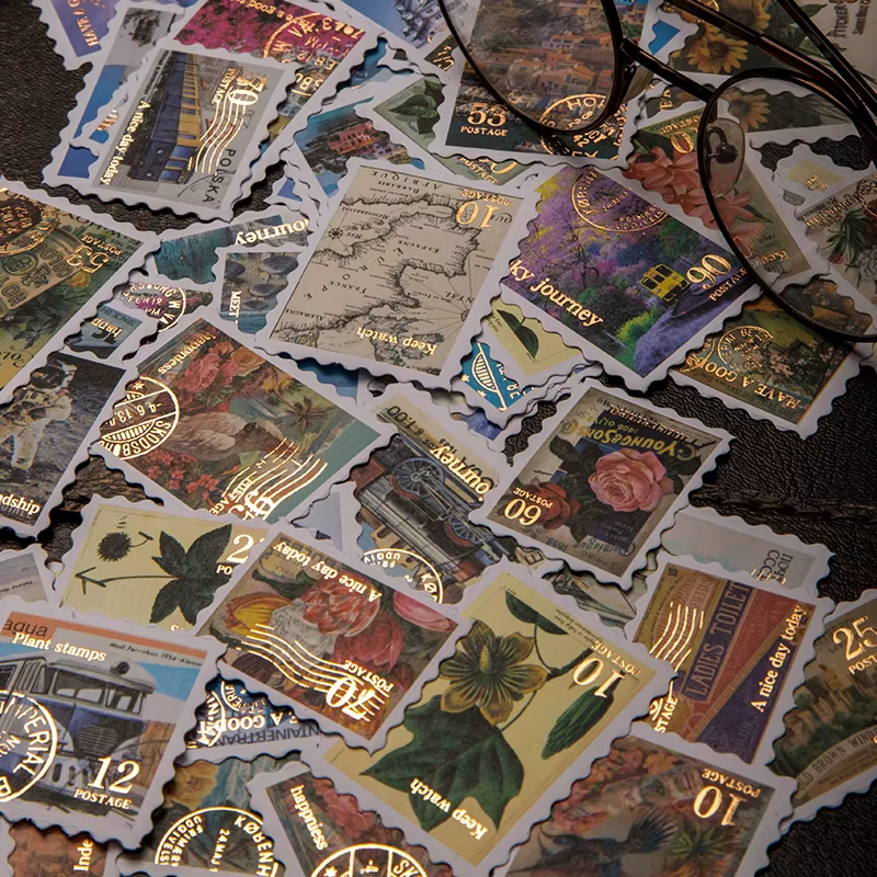 Stickers tipo estampillas Travel Collector (30 piezas)