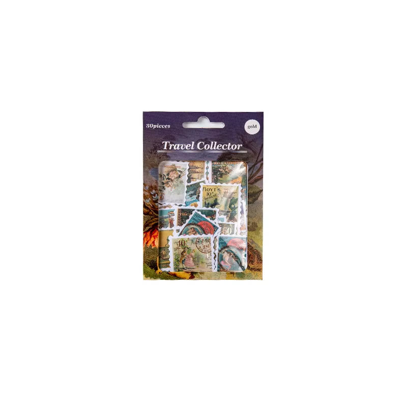 Stickers tipo estampillas Travel Collector (30 piezas)