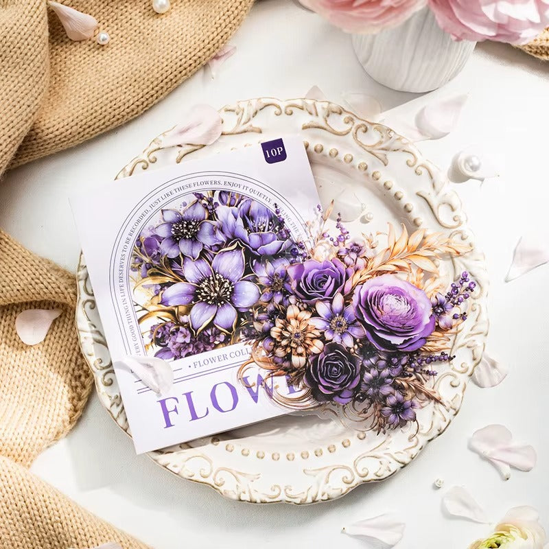 Stickers de flores PET (Flower Collection, 10 piezas)