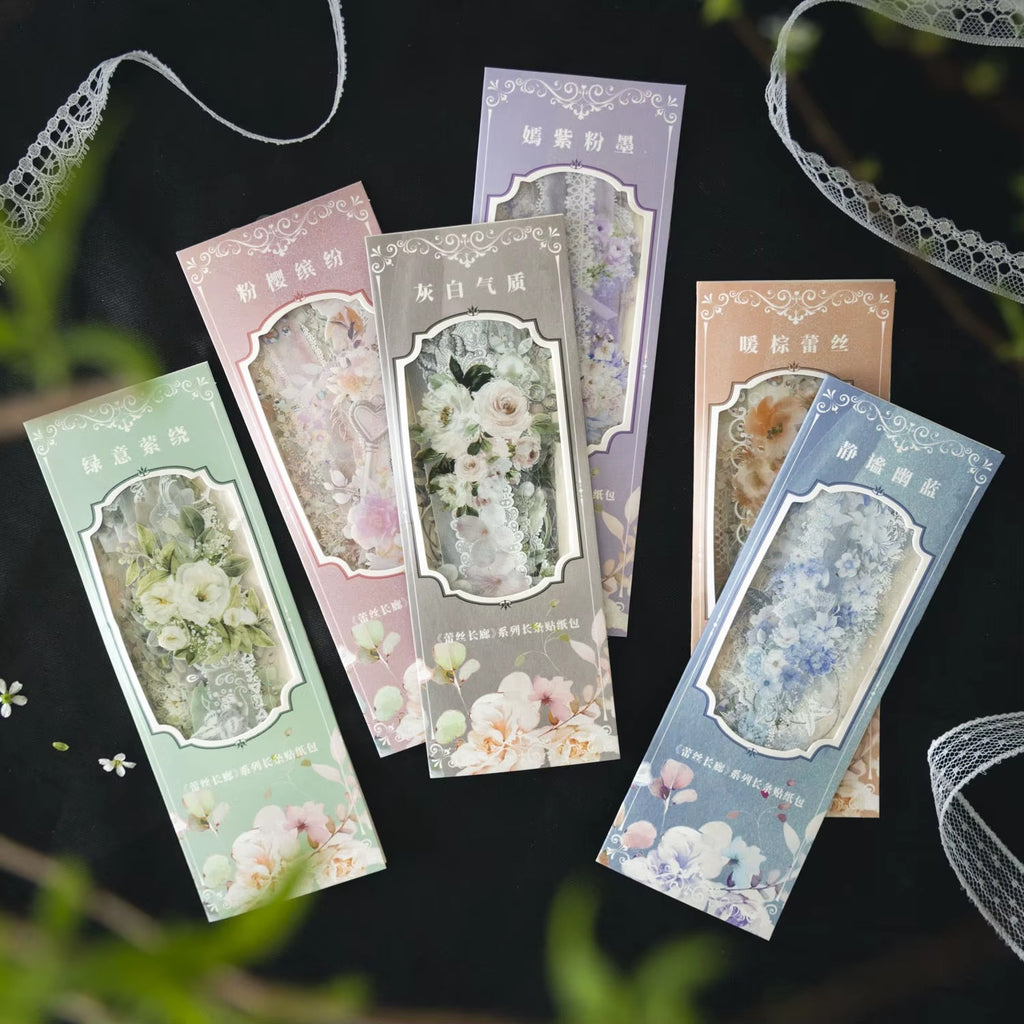 Stickers Puntillas Florales PET 20 piezas (varios colores)