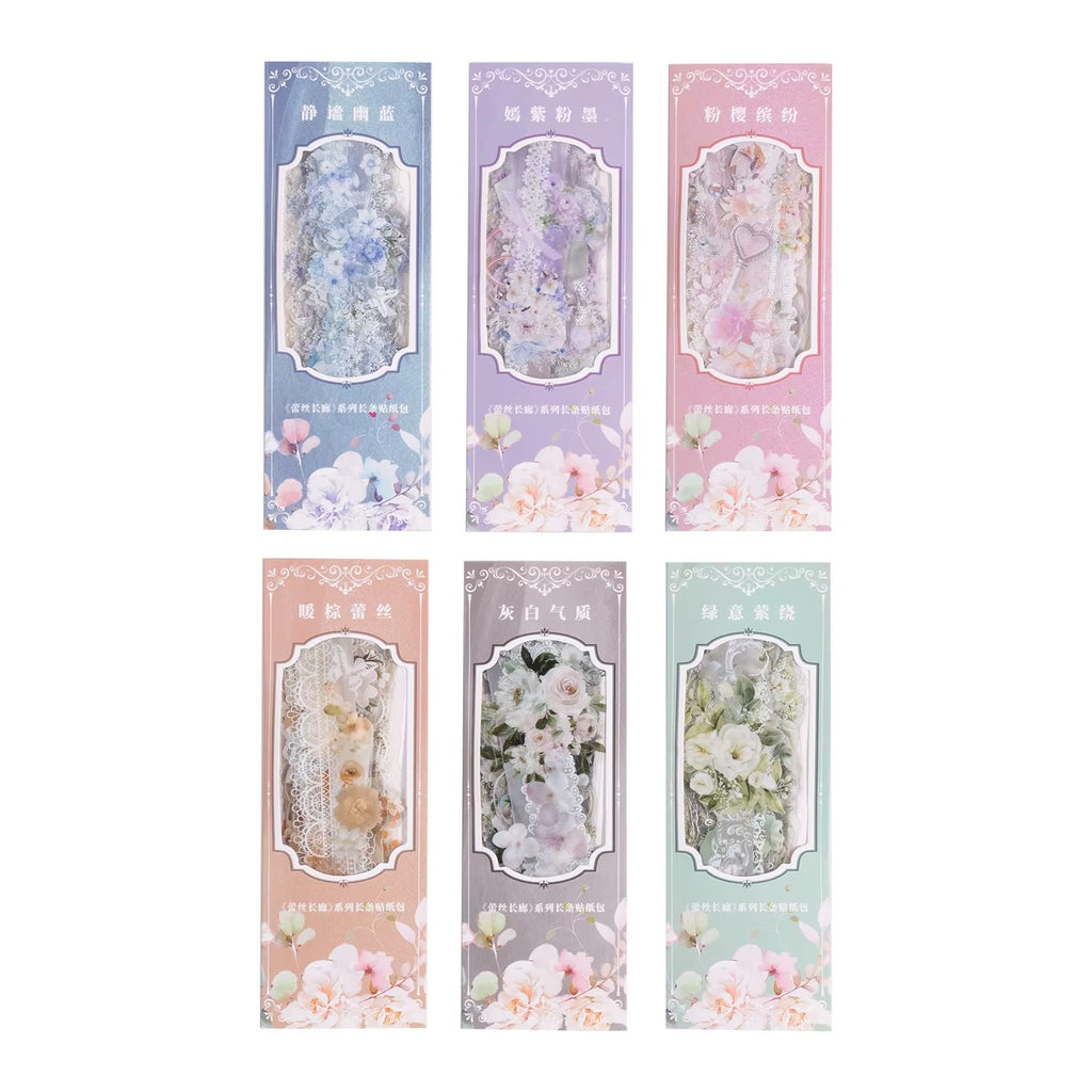Stickers Puntillas Florales PET 20 piezas (varios colores)