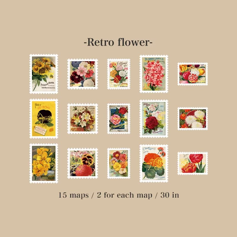 Stickers tipo estampillas Travel Collector (30 piezas)