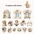 Stickers Romantic Baroque PET 30 piezas (15 diseños x2)