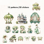 Stickers Romantic Baroque PET 30 piezas (15 diseños x2)