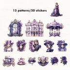 Stickers Romantic Baroque PET 30 piezas (15 diseños x2)