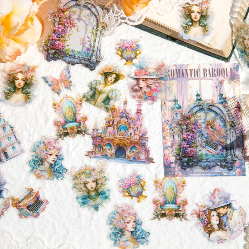 Stickers Romantic Baroque PET 30 piezas (15 diseños x2)