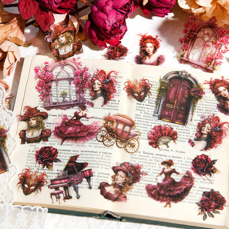 Stickers Romantic Baroque PET 30 piezas (15 diseños x2)