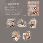 Stickers COFEE PET (The Romance of Flowers, 10 piezas)