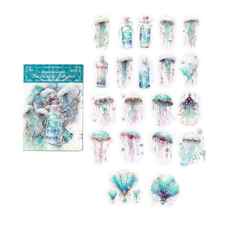 Stickers PET Jellyfish Fantasy Illustration (40 piezas)