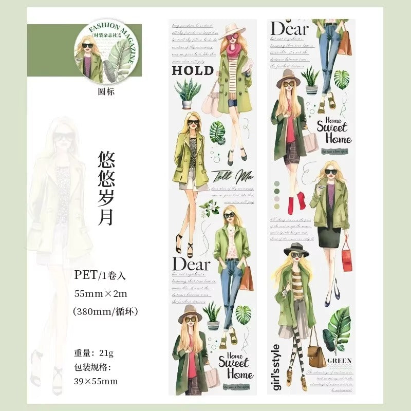 Washi tape PET Fashion Magazine (55 mm x 2 m)