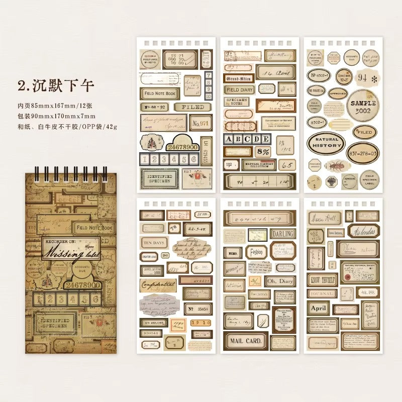 Libro de stickers etiquetas vintage
