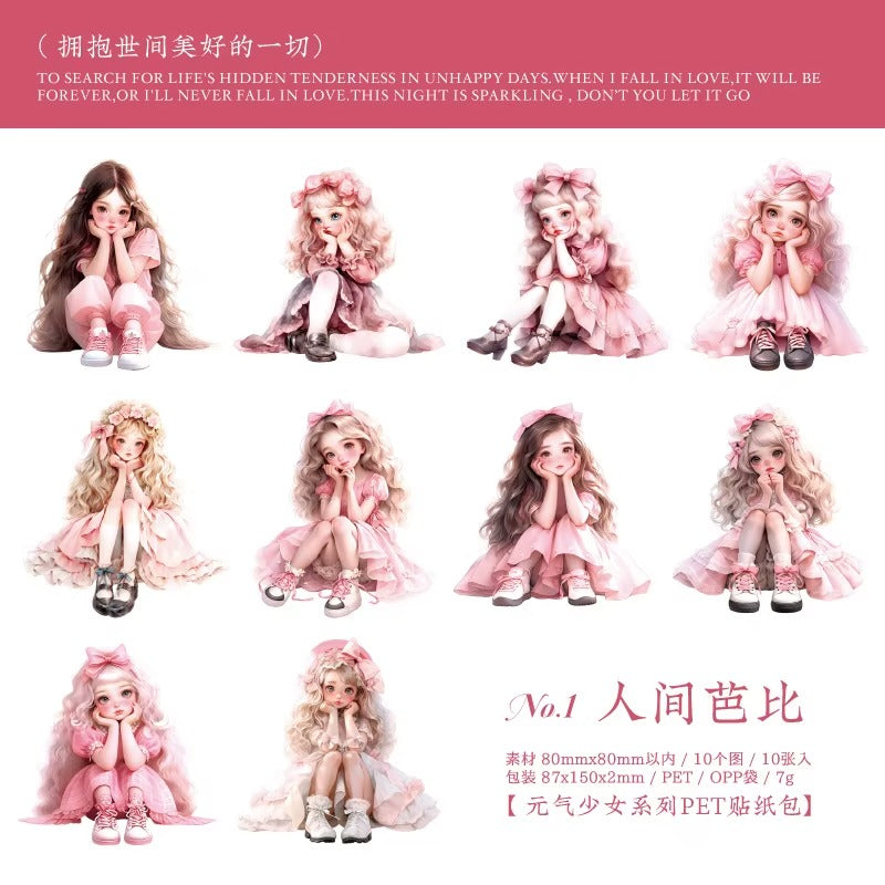 Stickers PET VIGOROUS GIRL (10 piezas)