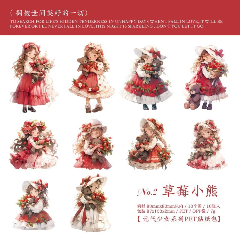 Stickers PET VIGOROUS GIRL (10 piezas)