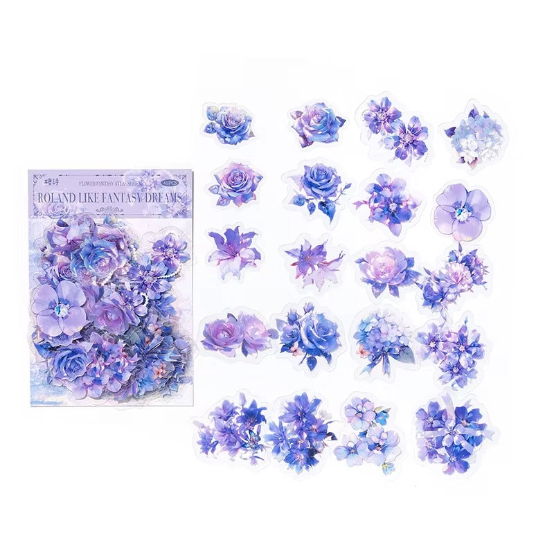 Stickers de flores PET (Flower Fantasy Atlas Series, 40 piezas)