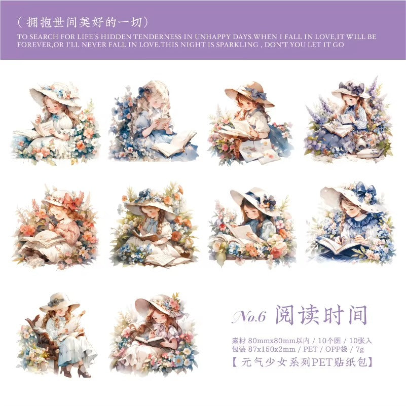 Stickers PET VIGOROUS GIRL (10 piezas)