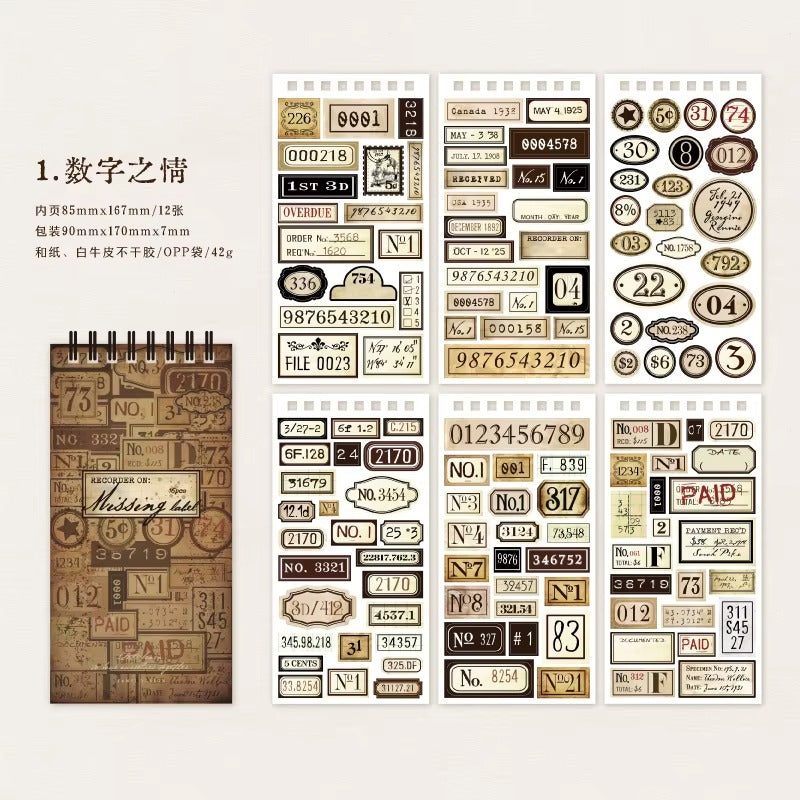 Libro de stickers etiquetas vintage