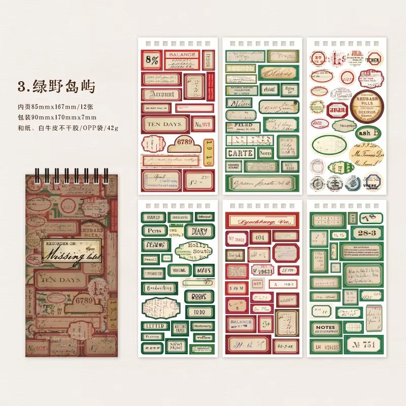Libro de stickers etiquetas vintage