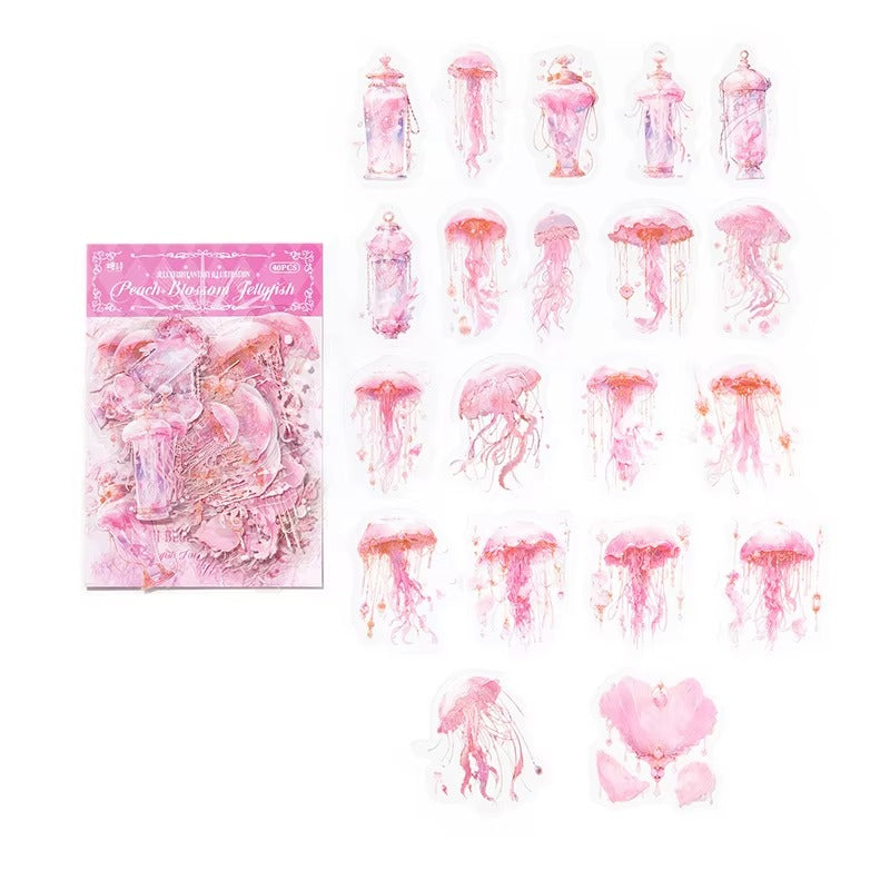 Stickers PET Jellyfish Fantasy Illustration (40 piezas)