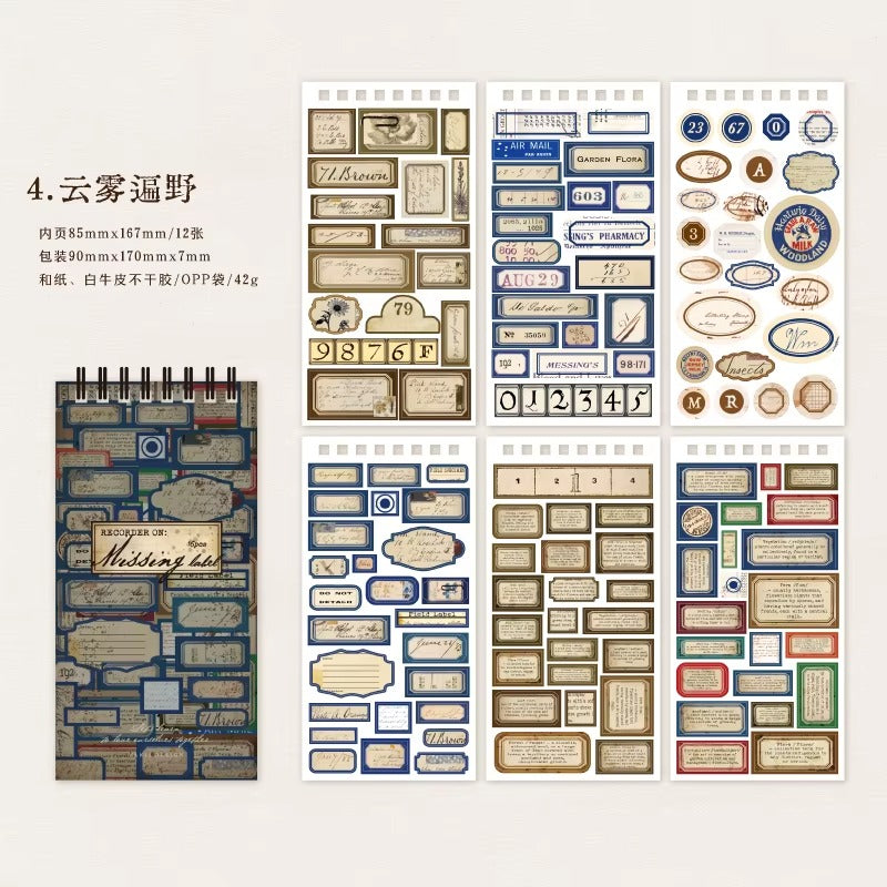 Libro de stickers etiquetas vintage